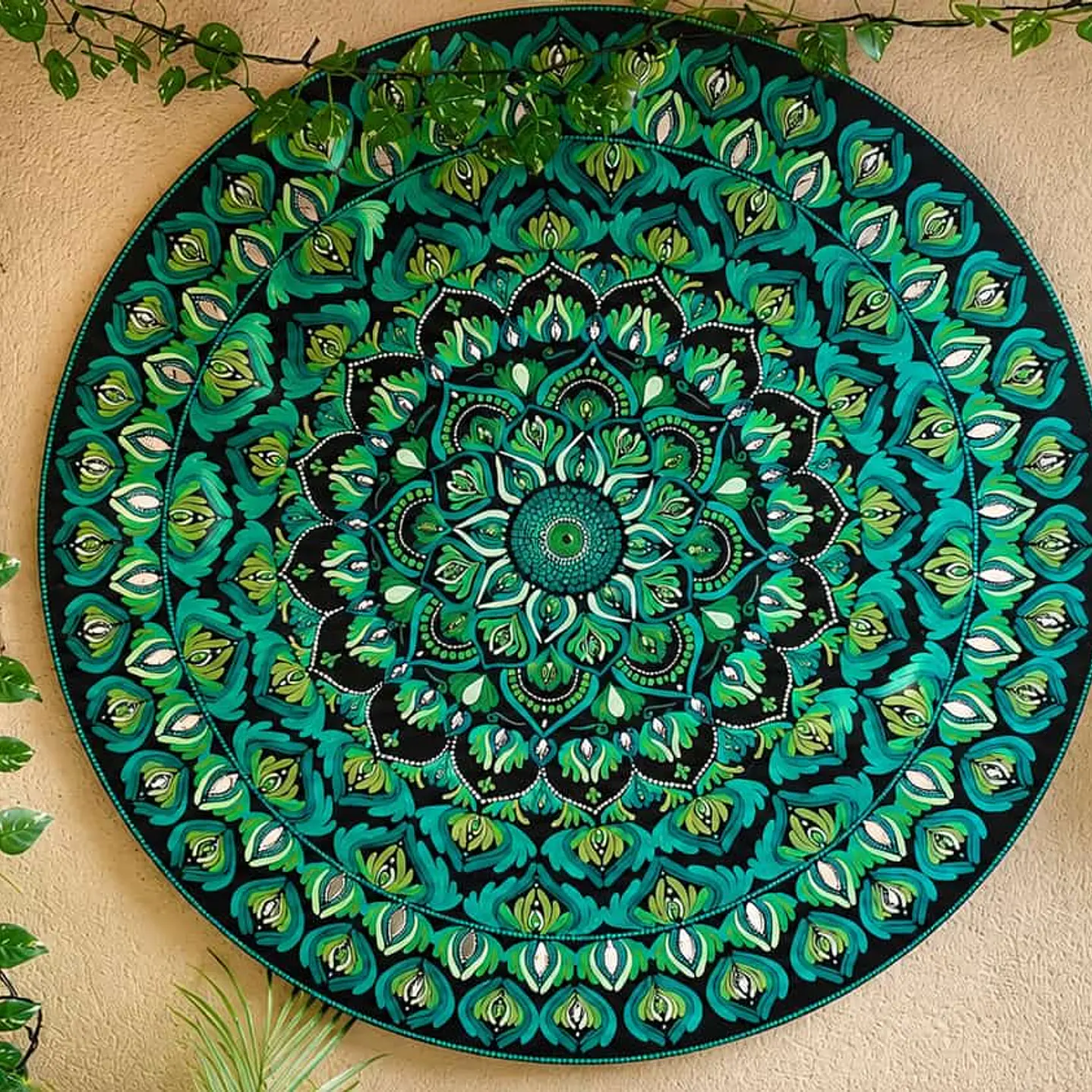 MANDALA PARED 4 CHAKRA VERDE 90 CM 2