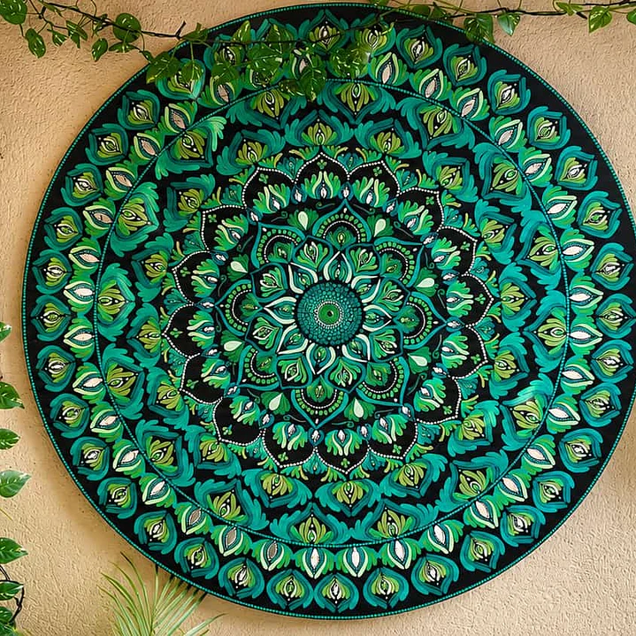 MANDALA PARED 4 CHAKRA VERDE 90 CM 2