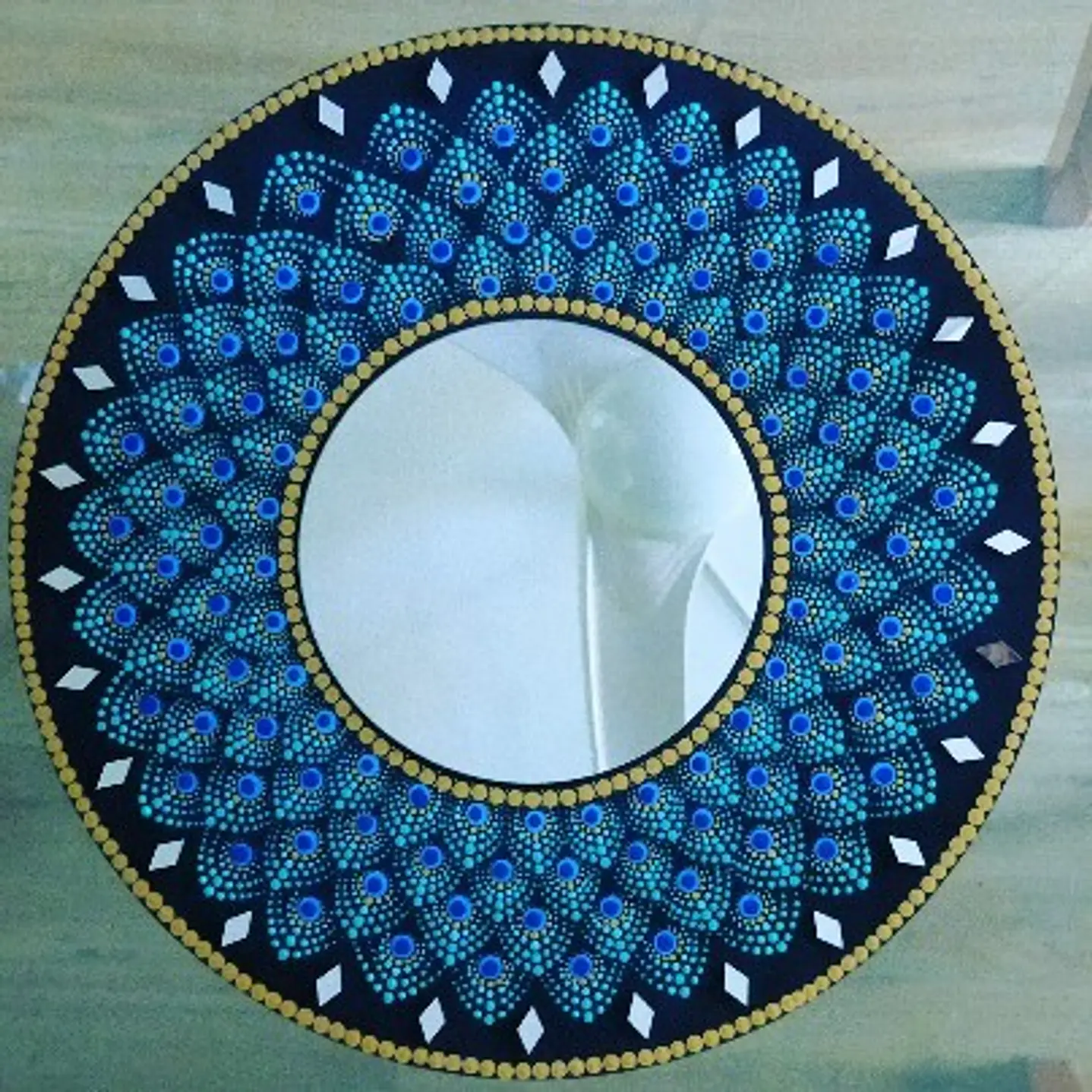 ESPEJO MANDALA PAVO REAL 45 CM 1
