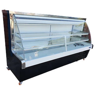 Vitrina nacional refrigerada vidrio curvo 2.0mts