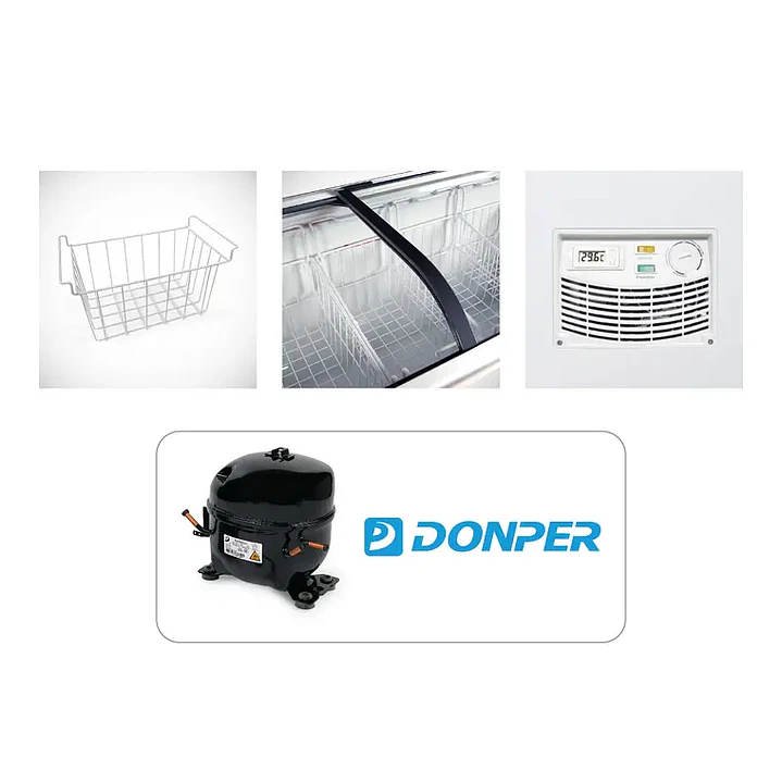 Congelador tapa Vidrio Curvo  520Q Maigas  3