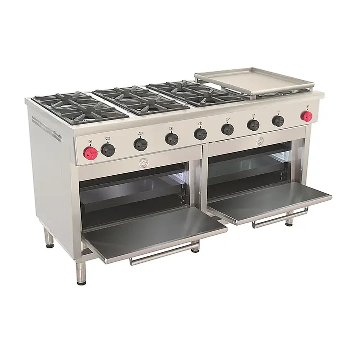 Cocina 6Pl. + 2 horno + plancha Grande GLP 2