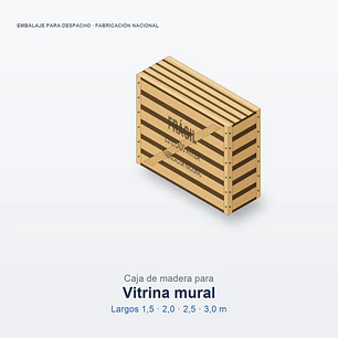 Caja de madera para vitrina mural