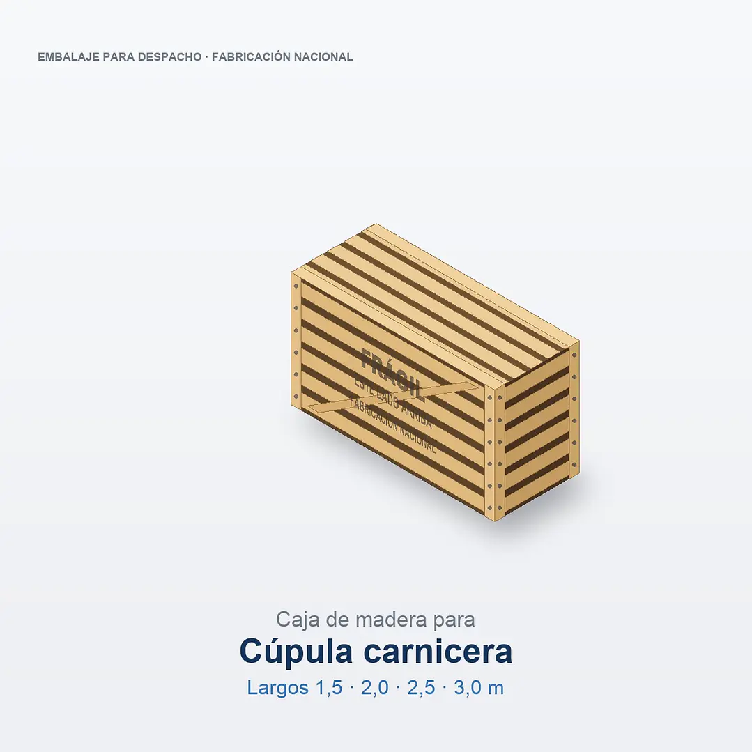 Caja de madera para cúpula carnicera 1