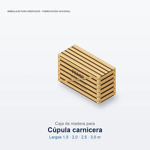 Caja de madera para cúpula carnicera