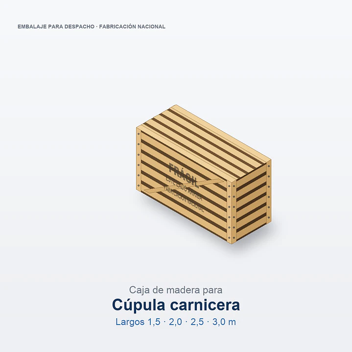 Caja de madera para cúpula carnicera 1