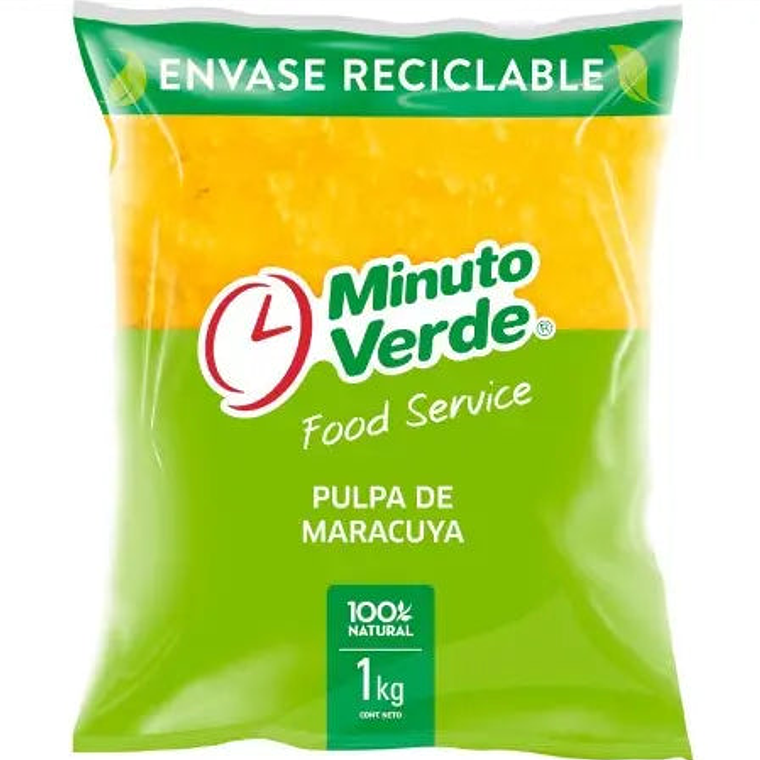 Pulpa Maracuyá Minuto Verde sin Pepas 1KG 1