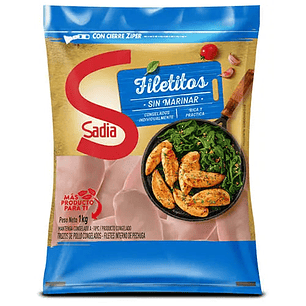 Filetitos de Pollo sin Marinar Sadia 1KG