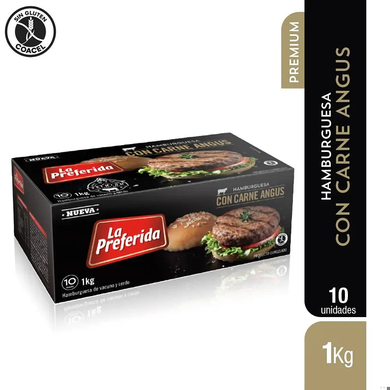Hamburguesa Angus La Preferida Caja 10UN (100GR c/u) 1