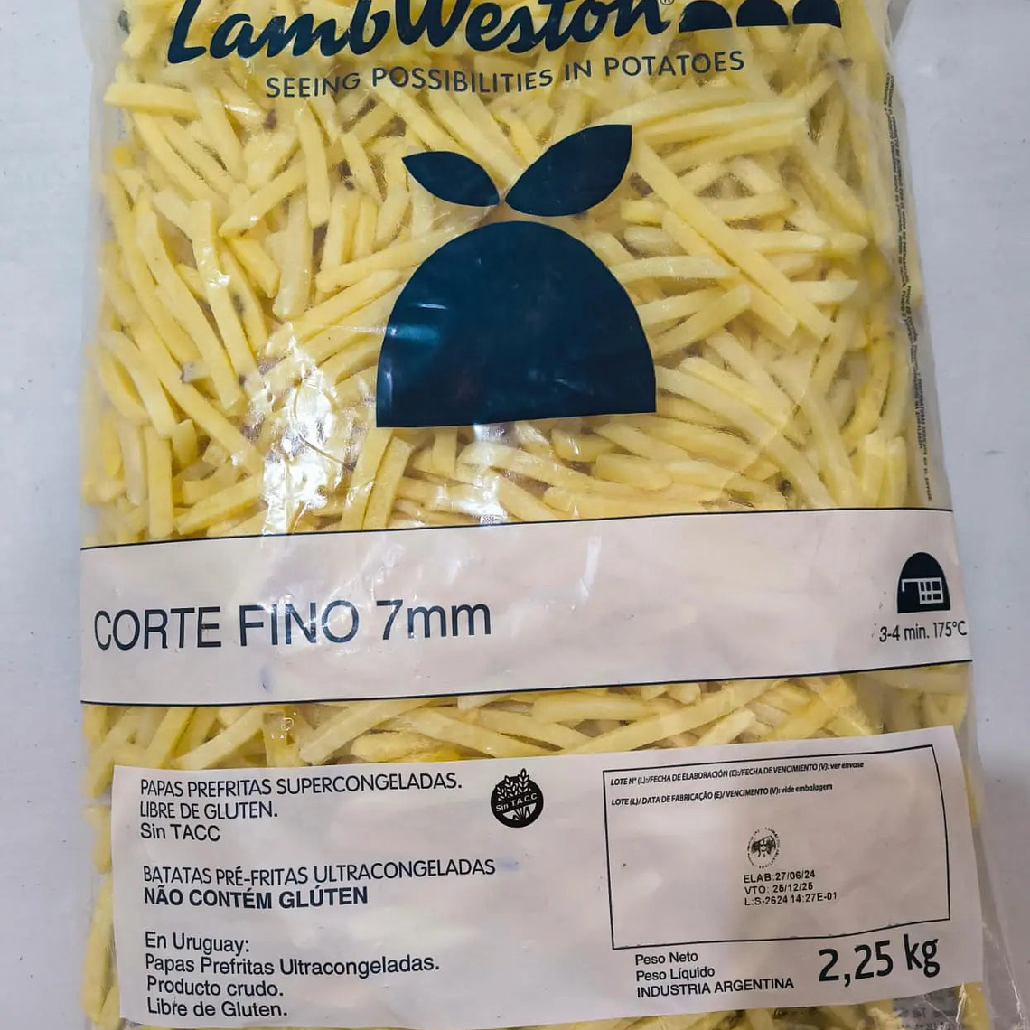 Papas Fritas Finas 7/7 Lambweston 2.25KG 1