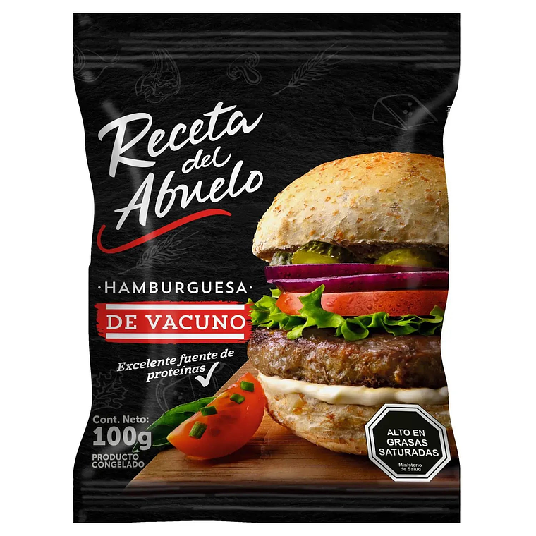 Hamburguesa Vacuno Receta del Abuelo 100GR 1