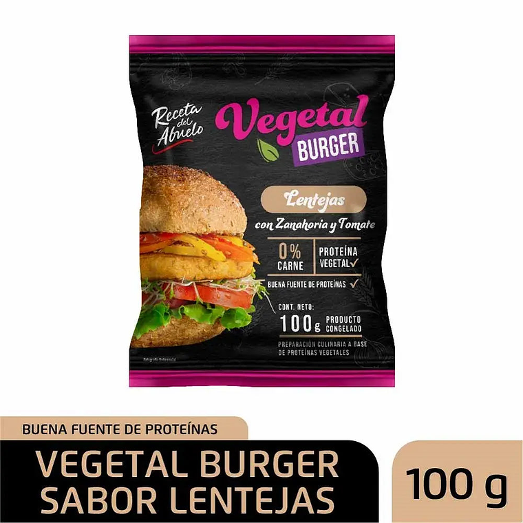 Vegan Burger Receta del Abuelo Lenteja 100GR 1