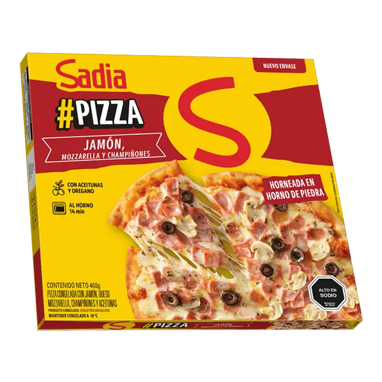 PIZZA SADIA JAMON MOZZARELLA Y CHAMPIÑON  440G 1