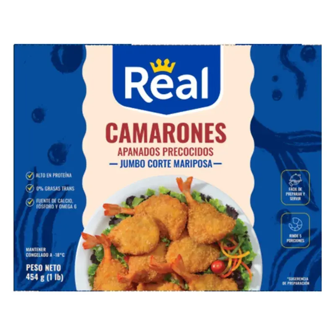 CAMARONES APANADOS PRECOCIDOS 21/25UN REAL 454G 1