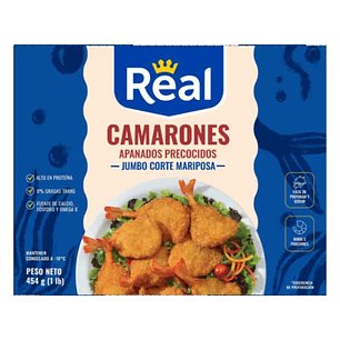 CAMARONES APANADOS PRECOCIDOS 21/25UN REAL 454G