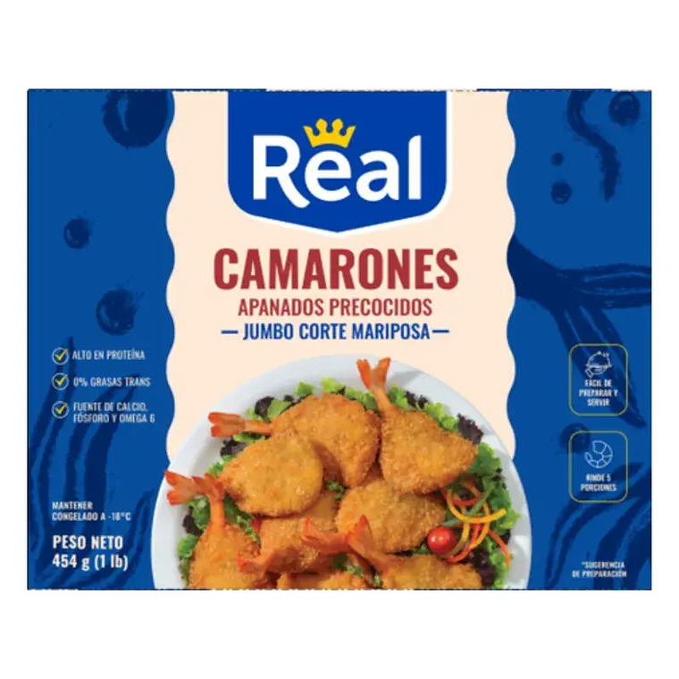 CAMARONES APANADOS PRECOCIDOS 21/25UN REAL 454G 1