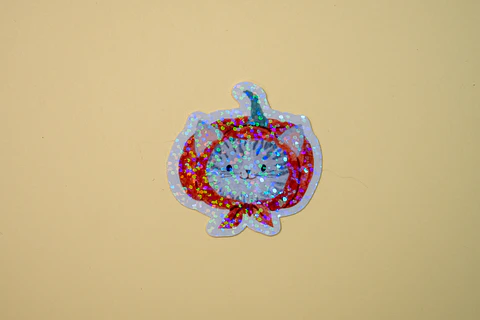Sticker Gatito cabeza de Zapallo