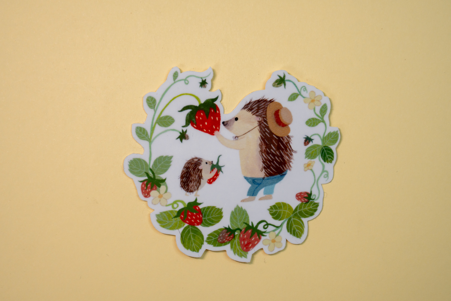 Sticker Erizo y frutillas 1