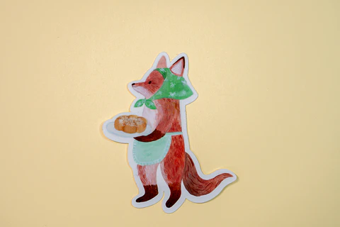 Sticker Zorrita y queque