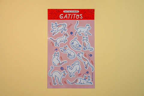 Sticker Gatitos Rosa