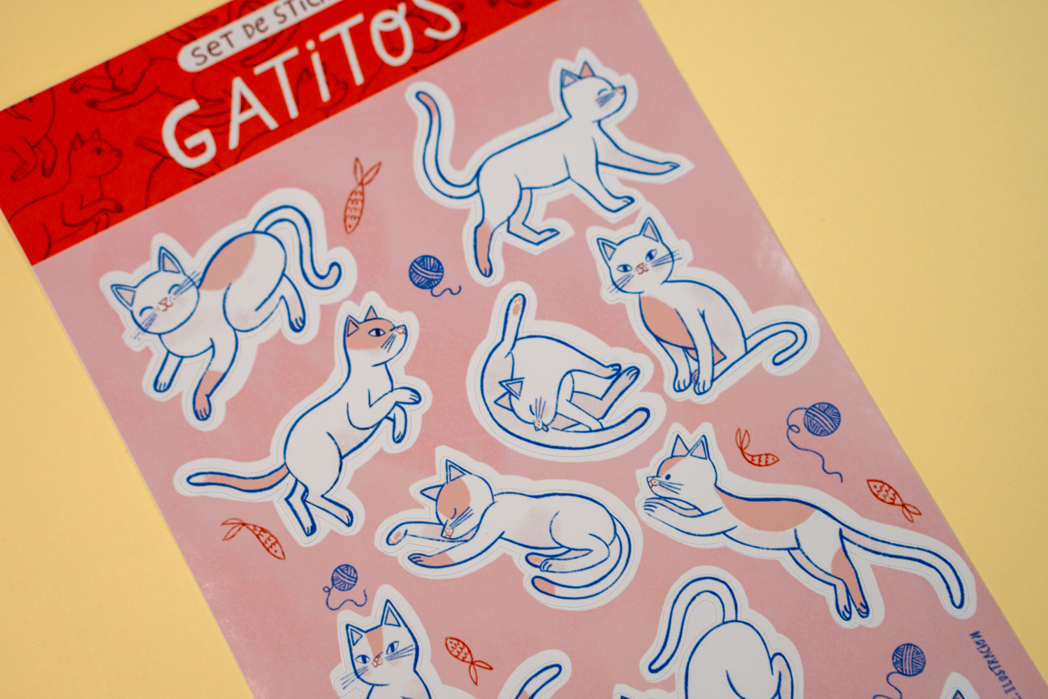 Sticker Gatitos Rosa 2