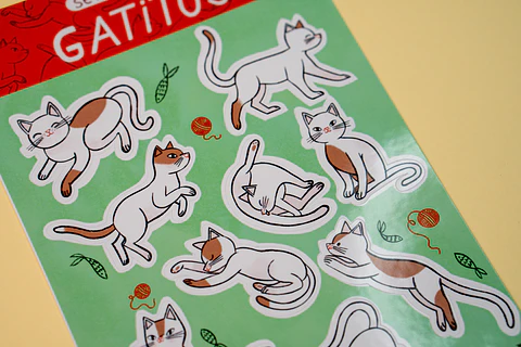 Sticker Gatitos café