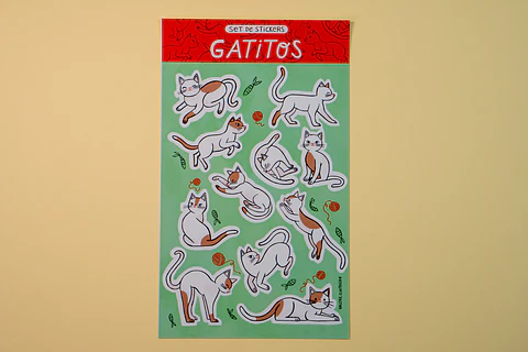 Sticker Gatitos café