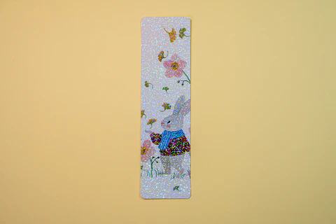 Marca página - conejito floral