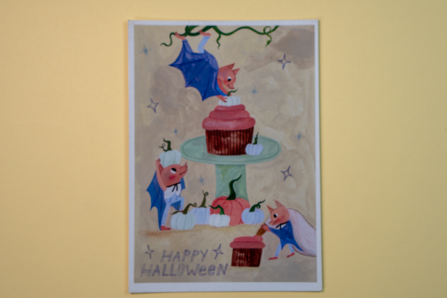 Postal -  Halloween murciélagos 1