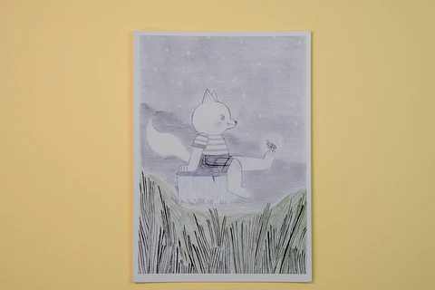Postal - Lobo y abeja 1