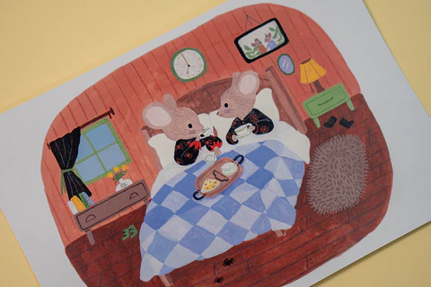 Postal - Halloween ratoncitos