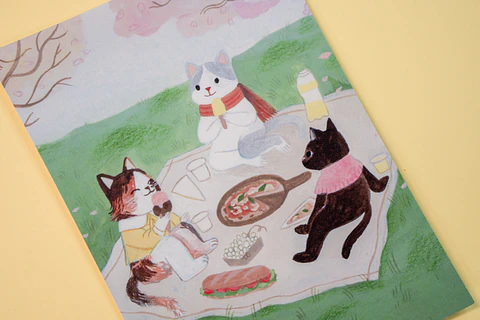 Postal - Picnic Sakura