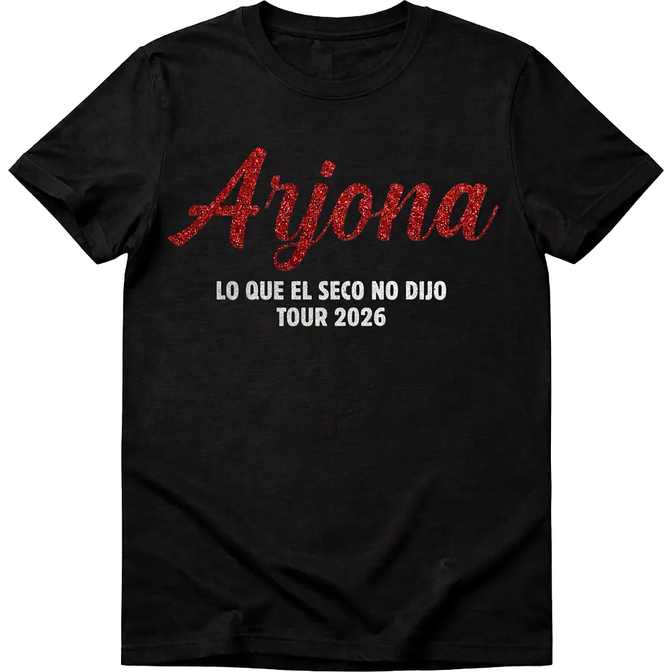 Polera Arjona Frase Glitter 1