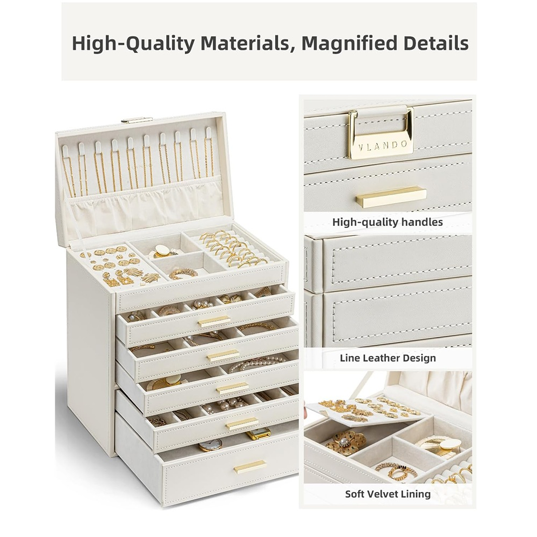 Joyero Organizador de 6 capas beige 4