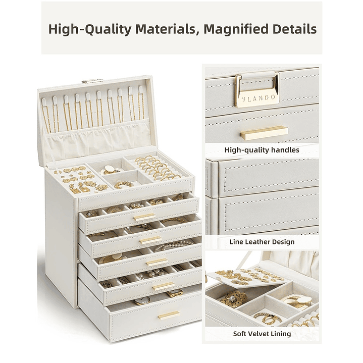 Joyero Organizador de 6 capas beige 4