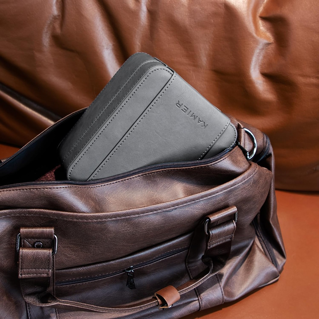 Caja estuche viaje 4 relojes con cerradura de combinación gris 4