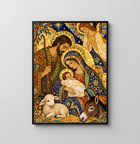 Cuadro Imprimible: Nacimiento Sagrada Familia