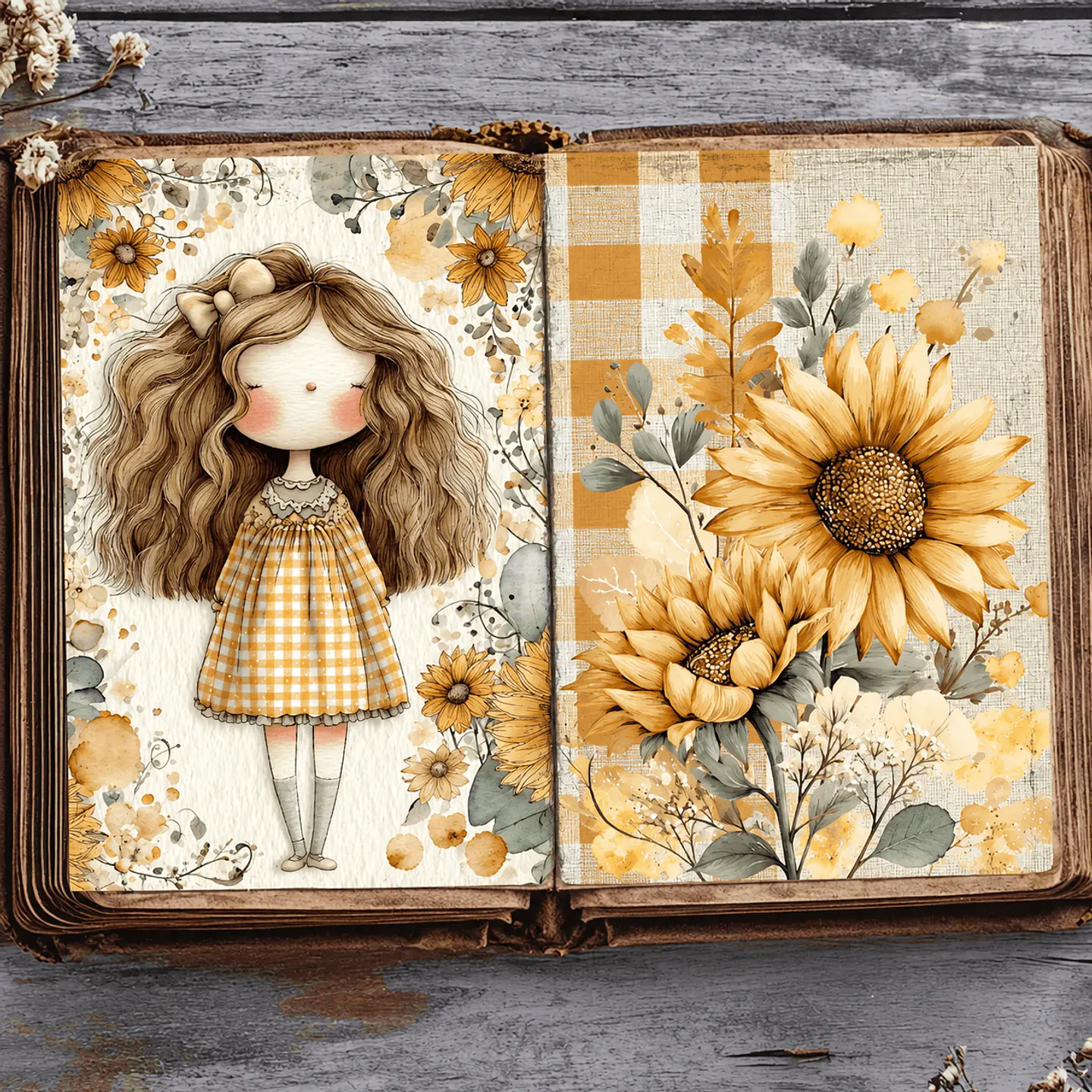 🌻 Girasoles Floreciendo | 62 Páginas ScrapBooking 1