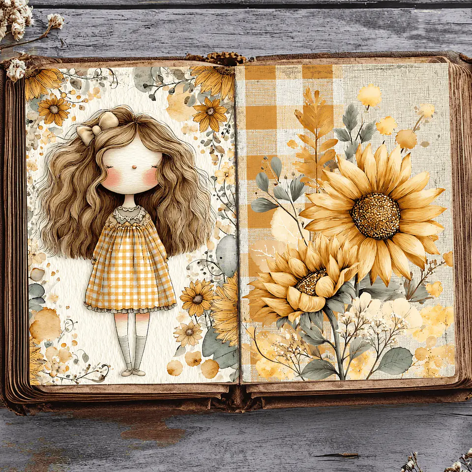 🌻 Girasoles Floreciendo | 62 Páginas ScrapBooking 1