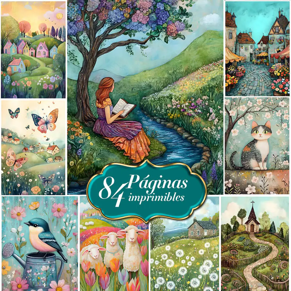 Pack 84 Hermosas Láminas Paisajes Acuarela 1