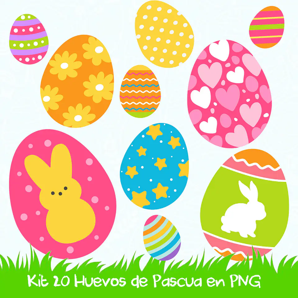 Kit 20 Huevos de Pascua imprimibles 1