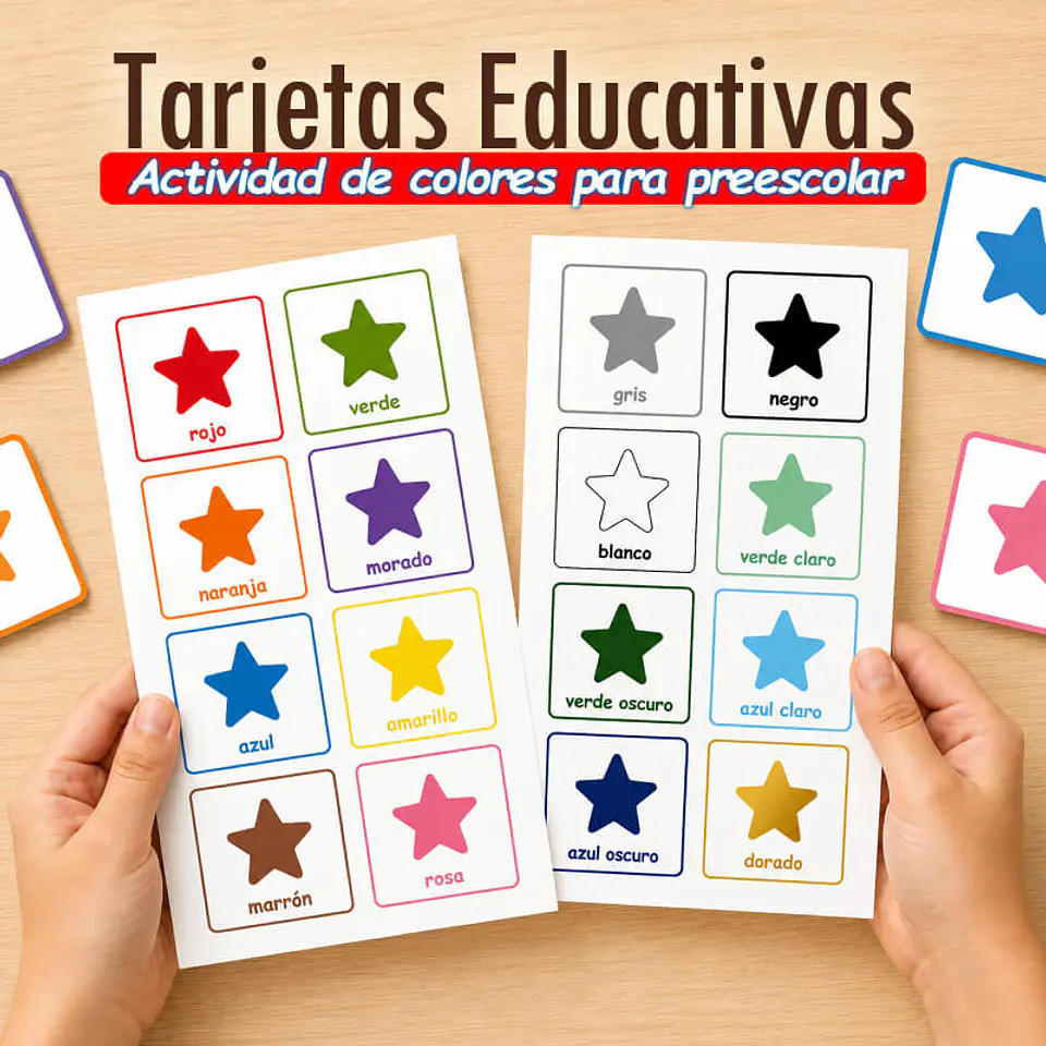 Tarjetas Educativas de Colores – Actividad para Preescolar 1