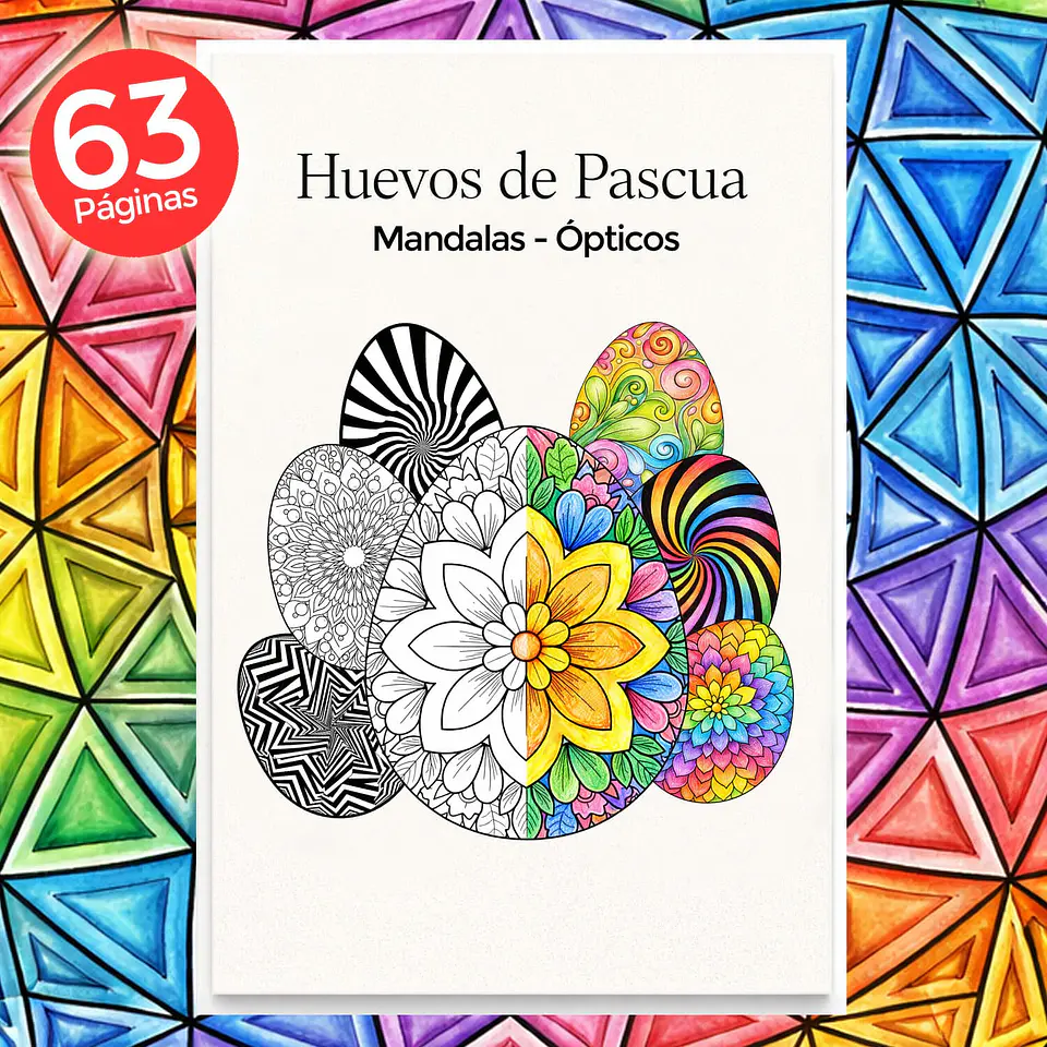 Libro para Colorear Huevos de Pascua Mantra-Óptico | Diseños Antiestrés 1