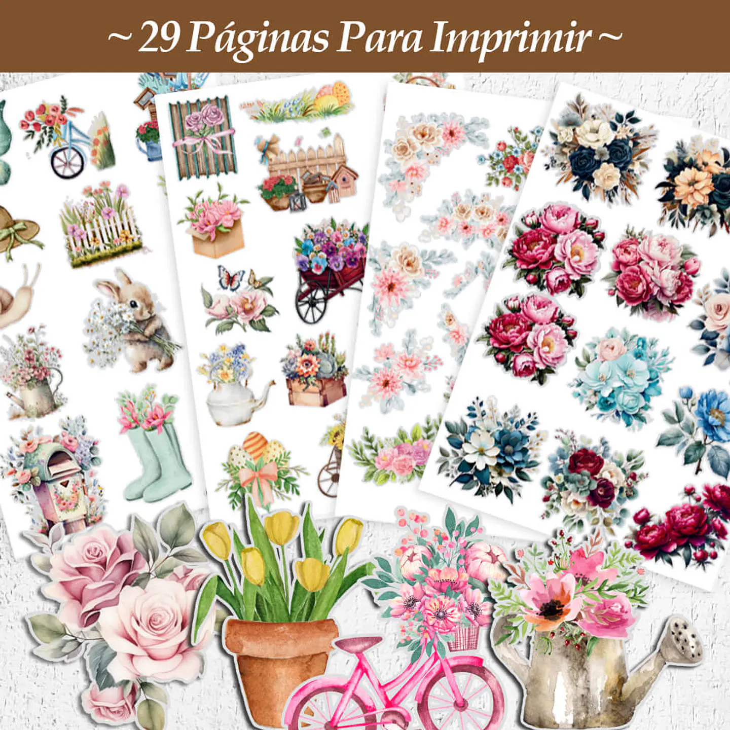 Mega Pack 460 Recortes florales y botánicos imprimibles 2