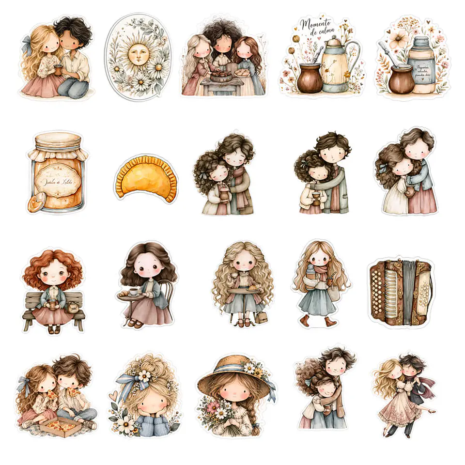 ✂️ Plancha para cortar - 80 Stickers Momentos Argentinos Vintage 3