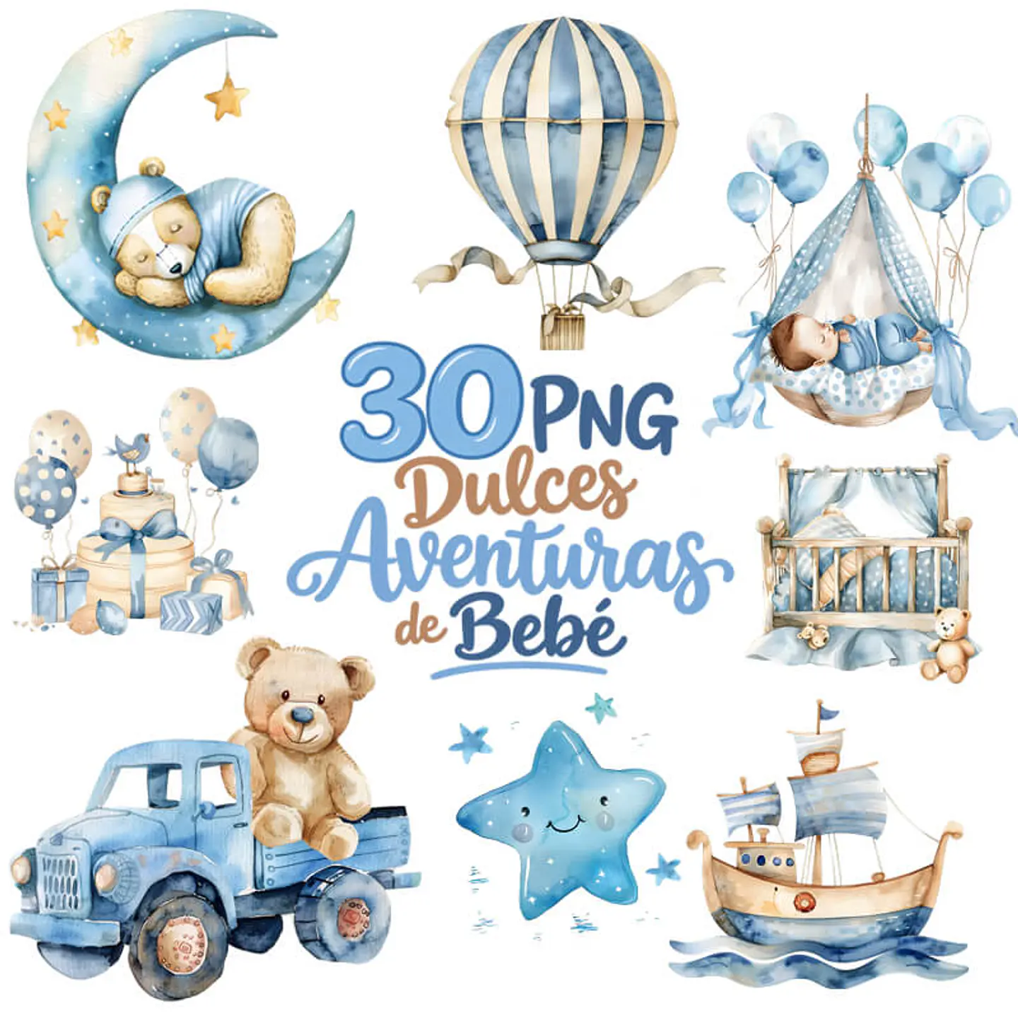 30 Imágenes PNG Dulces Aventuras de Bebé (niño) 1