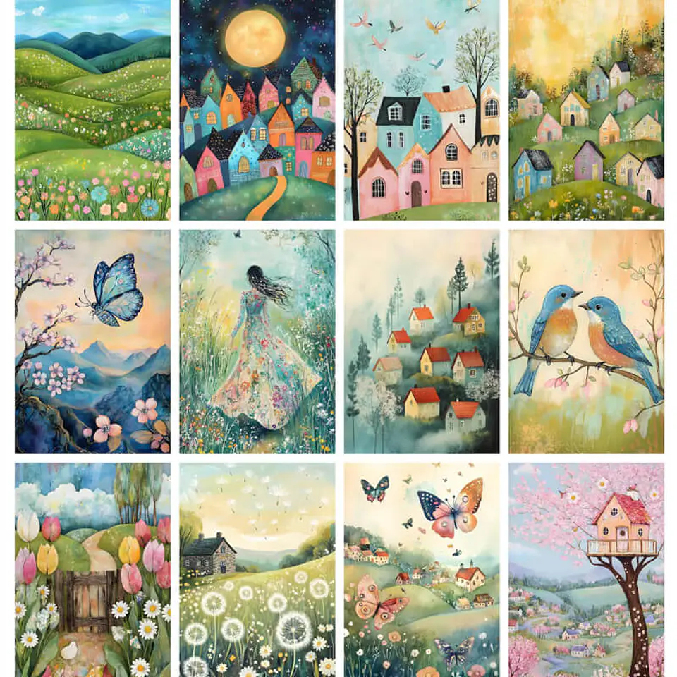 Pack 84 Hermosas Láminas Paisajes Acuarela 3
