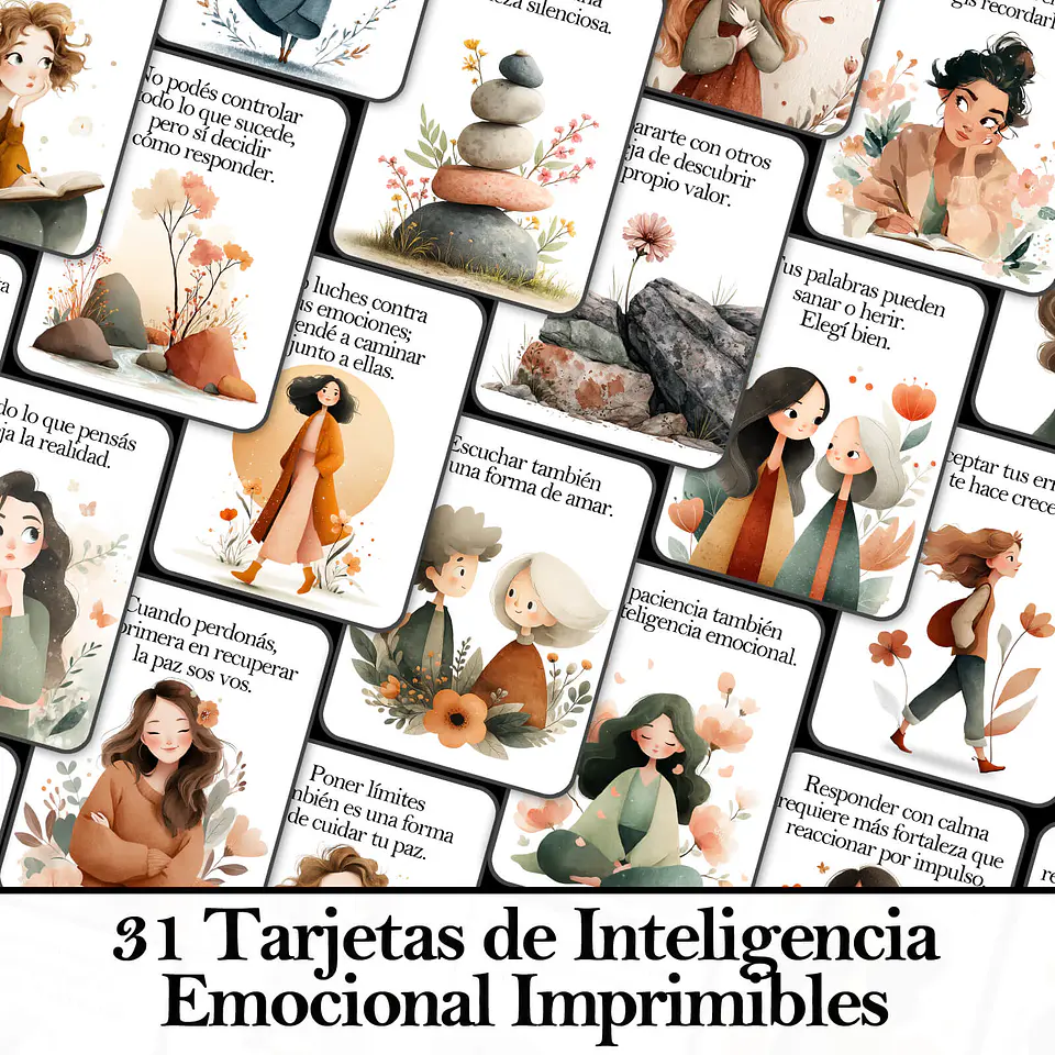 31 Tarjetas de Inteligencia Emocional para mujeres Imprimibles 1