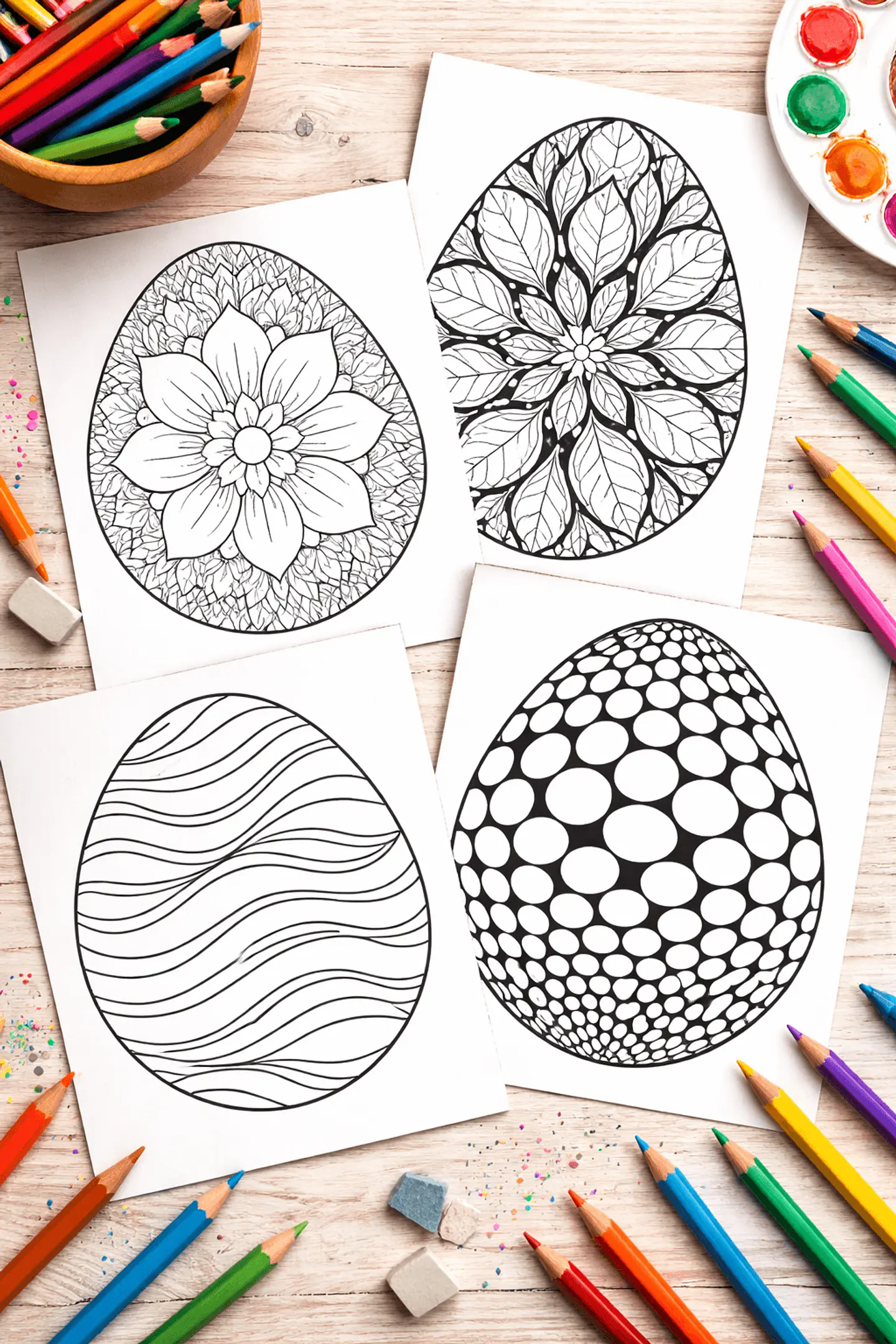 Libro para Colorear Huevos de Pascua Mantra-Óptico | Diseños Antiestrés 2