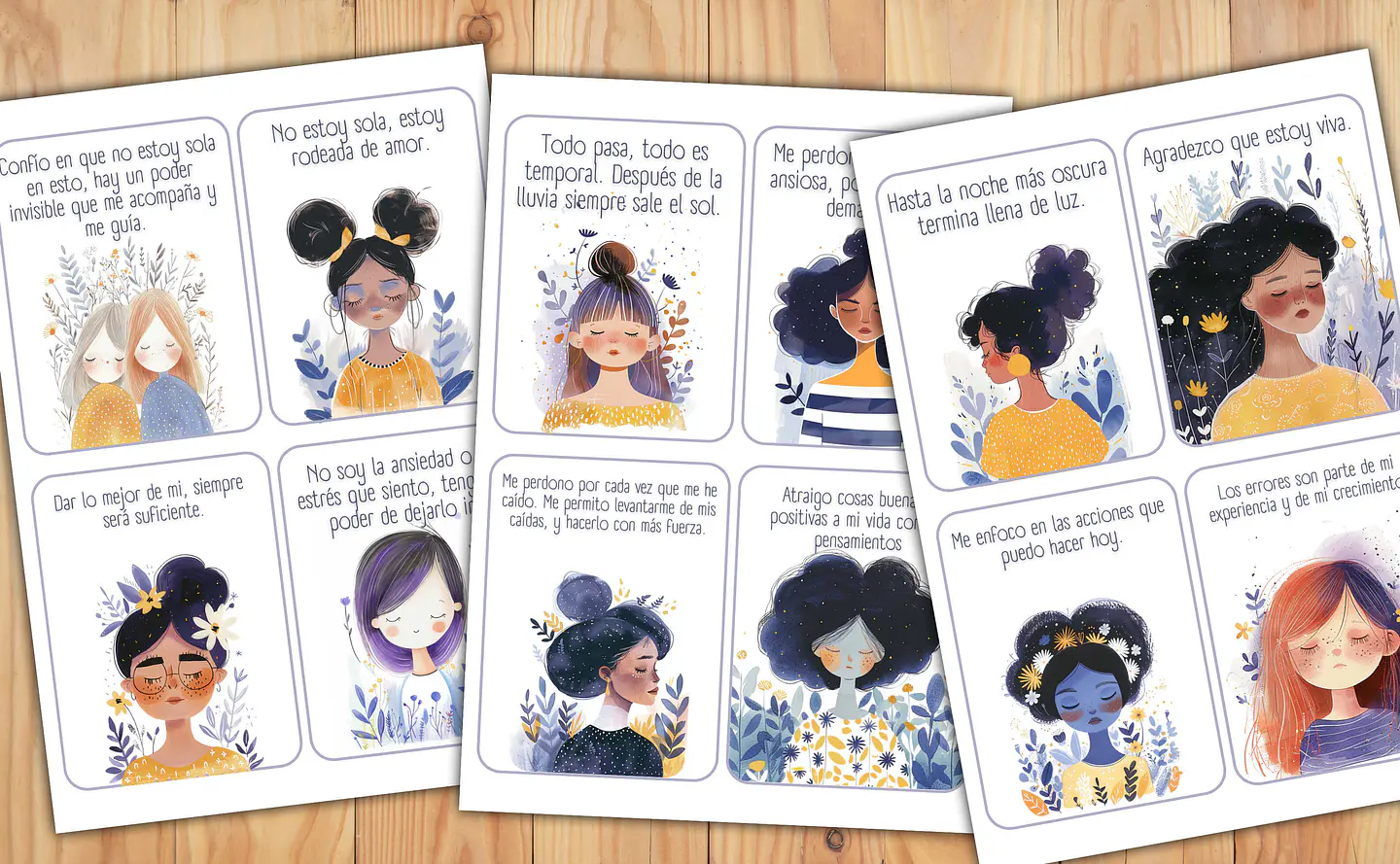 60 Tarjetas de Afirmaciones Positivas para la Calma  Bienestar Imprimibles 2
